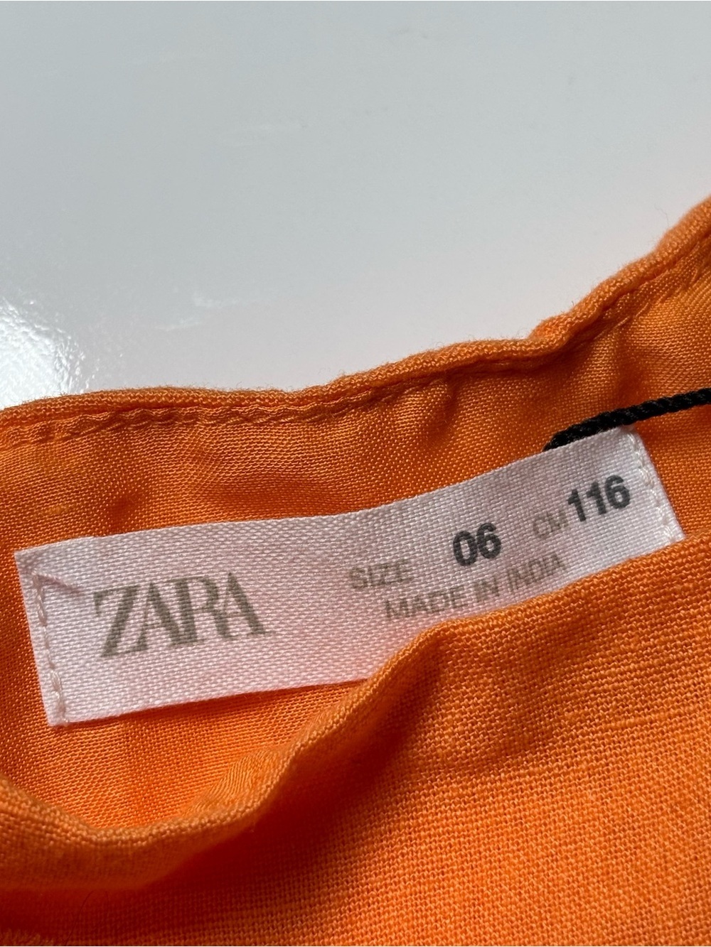 NWT Zara Kids Tangerine Orange Eyelet Lace Ruffle Cropped Top Blouse 6Y Summer - Picture 3 of 7